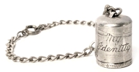 Vintage Signed TRUART Sterling Silver "My Identity" Charm Bracelet - 7.2" Long