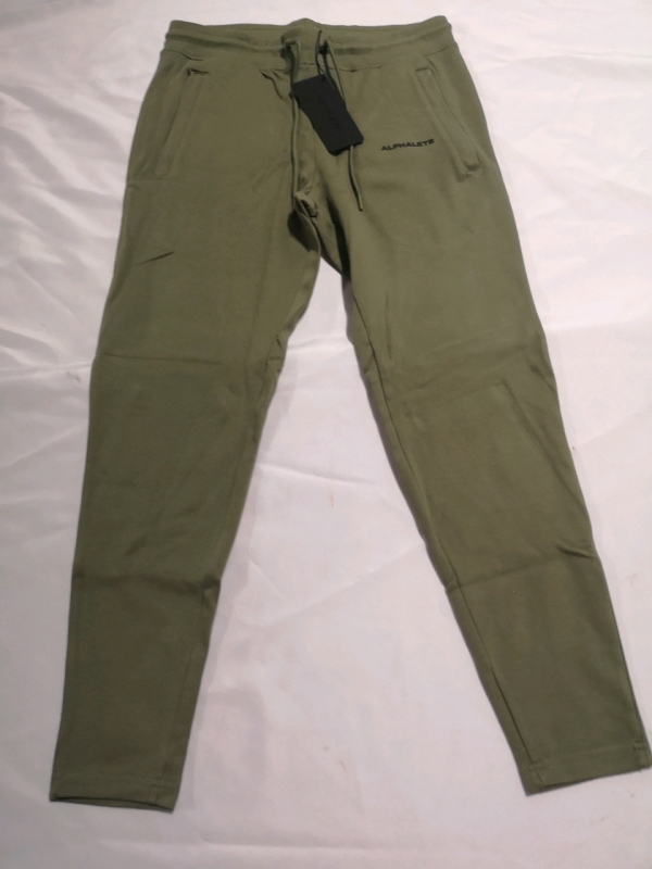 New ALPHALETE Men's sz Medium Essential Core Joggers (Tactical Green)