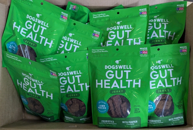 24 New Dogswell Gut Health Probiotic Lamb Jerky. BB 03/10/25. 284g