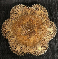 Vintage Sterling Silver Foral Brooch 1.75" Diameter