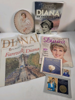 Princess Diana Memorabilia Lot . " The People's Princess " . Elton John " Candle in the Wind " CD , Coin , Collector Plate , Magazine & Newspaper Tribute