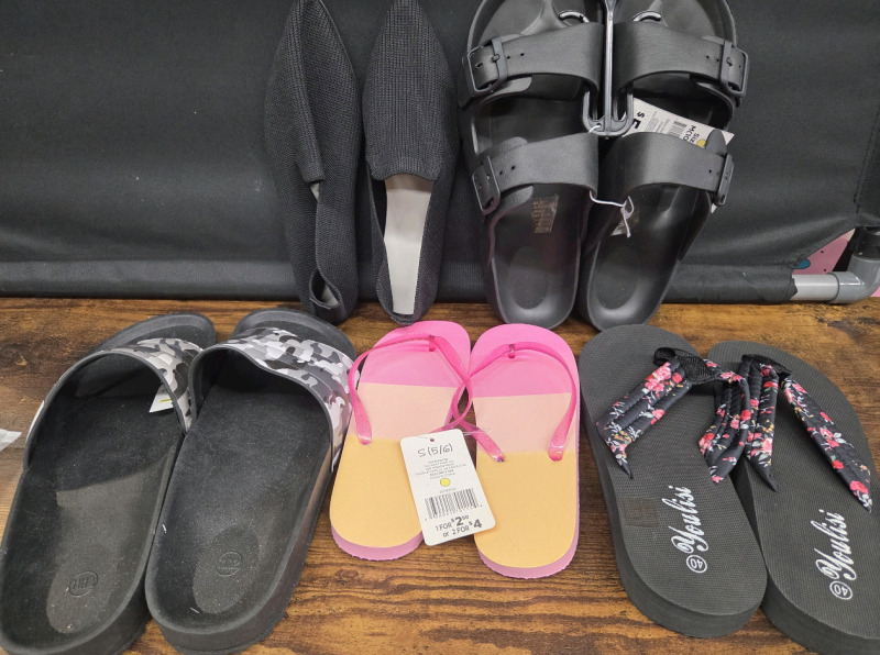 5 New | Sizes 5-12 Adults Assorted Sandals Lot
