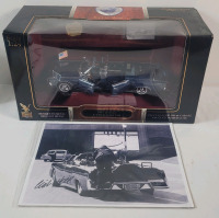 Presidential Series 1961 Lincoln X-100 Kennedy Car Diecast Car in Original Box , 1:24 Scale & Sign Kennedy Assassination Photo Print Signed by Secret Service Agent Clint Hill - No COA .