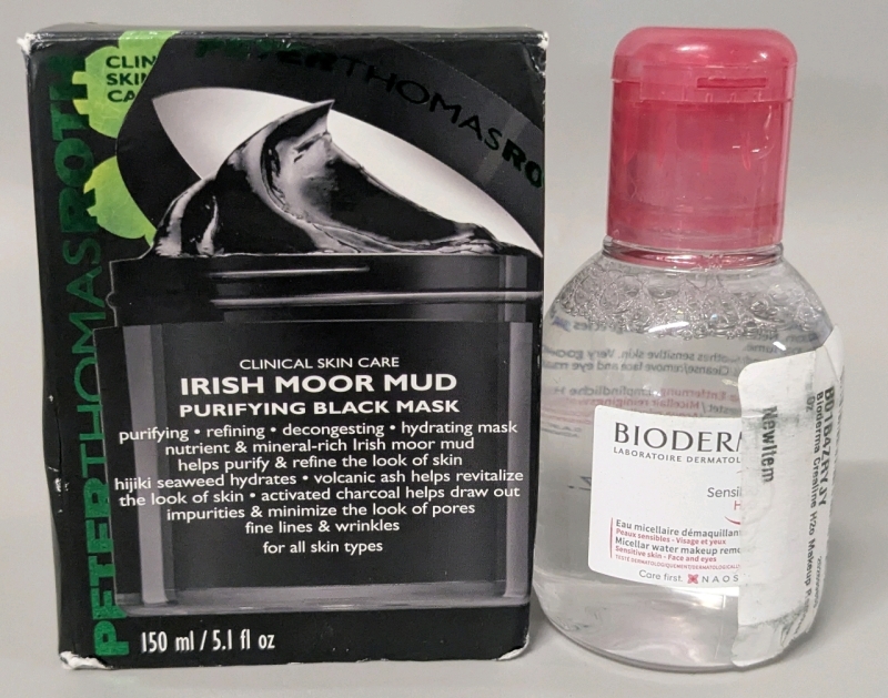 [See Desc] PETER THOMAS ROTH Irish Moor Mud Purifying Black Mask & BIODERMA Micellar Water Makeup Remover