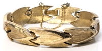 Great Signed Vintage TRIFARI Matte Bracelet - 6" Long with Safety Chain