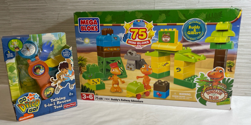 Kids Lot | New in Box Talking Diego Rescue Tool | Mega Bloks 75pc Buddy&rsquo;s Railway Adventure Building Set - not verified to have all pieces