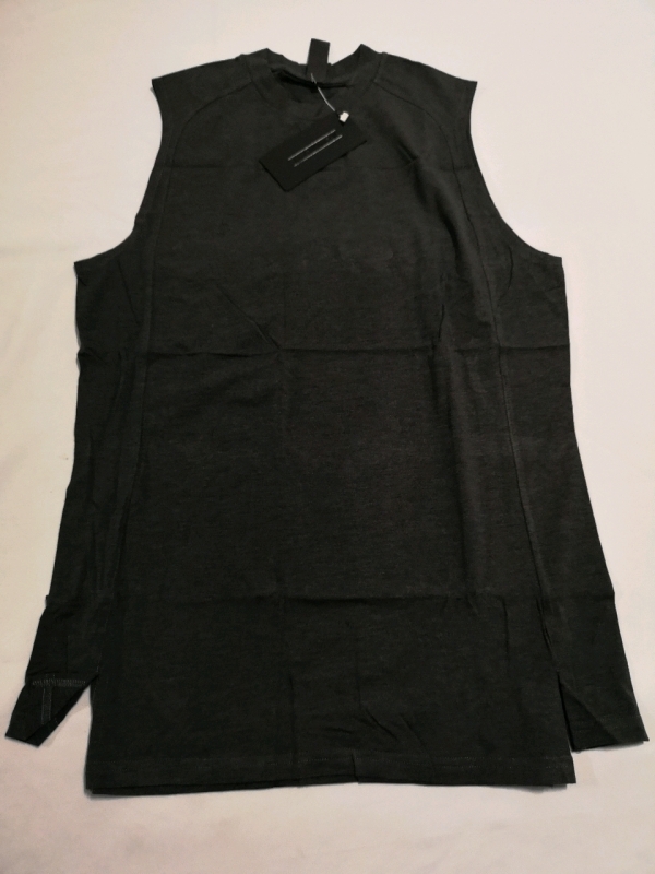 New ALPHALETE Men's sz Large Premium Stepped Hem Tank: (Black Marled)
