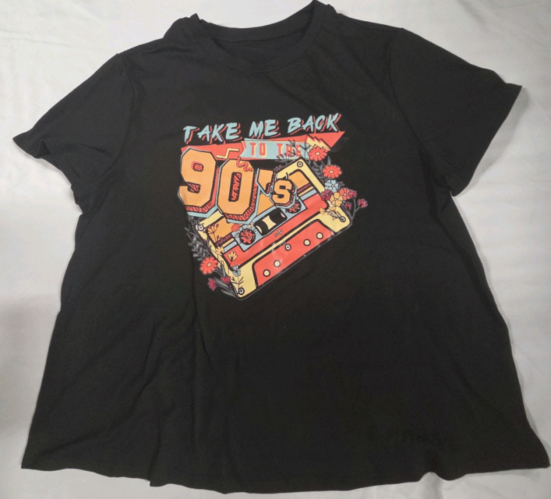 New | Size 1XL Women's "Take me back to the 90's" Graphic Tee