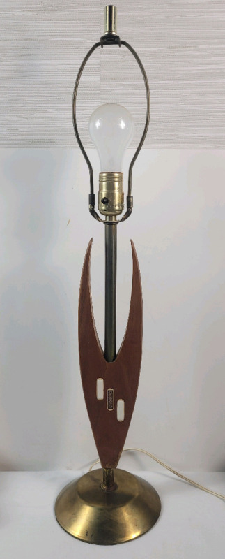 Vintage MCM Table Lamp . Measures 27" Tall . Tested Working . No shade