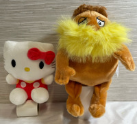 2 New Character Plushies - Hello Kitty (7&rdquo; tall) and The Lorax (11&rdquo; tall)