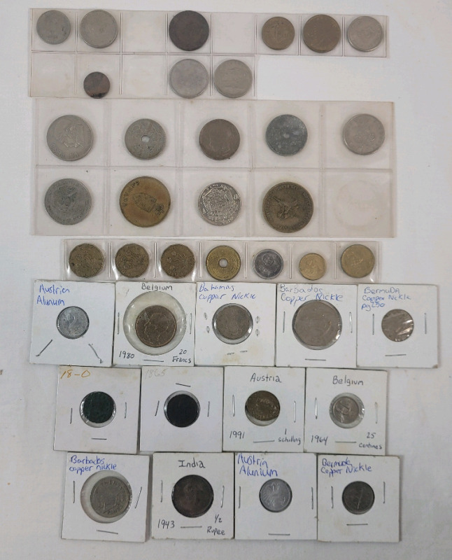 World Coin & Token Lot . Austria , India , Bermuda , Belgium , Bahamas plus more . 38 Coins