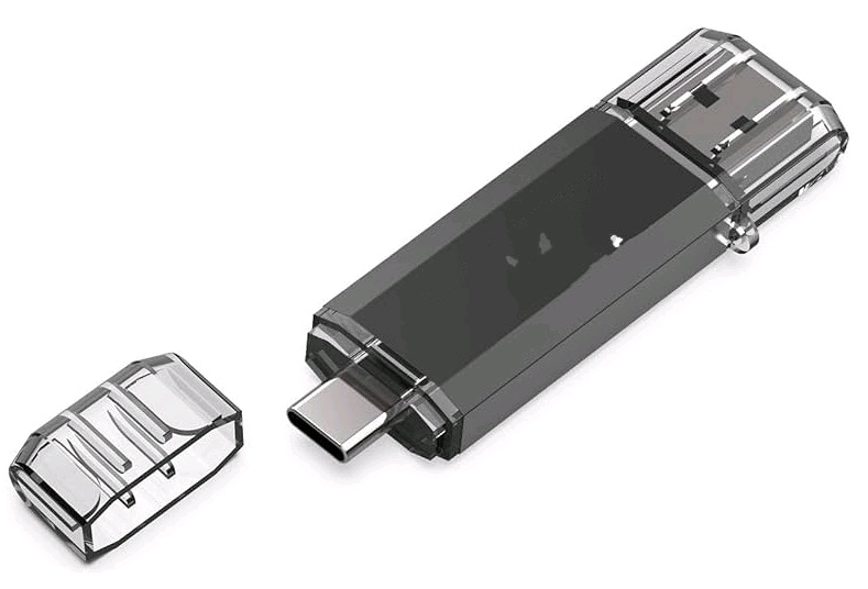 New 128GB Type C Flash Drive Upgraded 150MB/s USB 3.1 Flash Drive 2 in 1 OTG USB A + Tape C Memory Stick with Keychain Dual Type C USB Thumb Drive for Android Smartphones, Tablets, MacBook, PC (Without Packaging)
