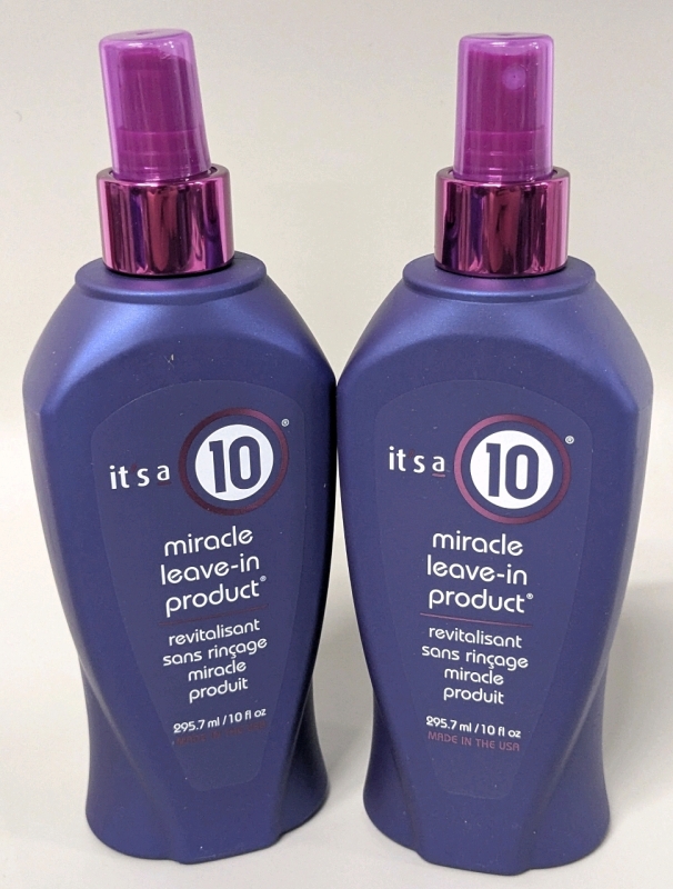 [See Desc] 2&times; It's A 10 Miracle Leave-In Products: Nourishes, Protects Against Heat, Detangles, Color Protectant, Frizz Reducer +