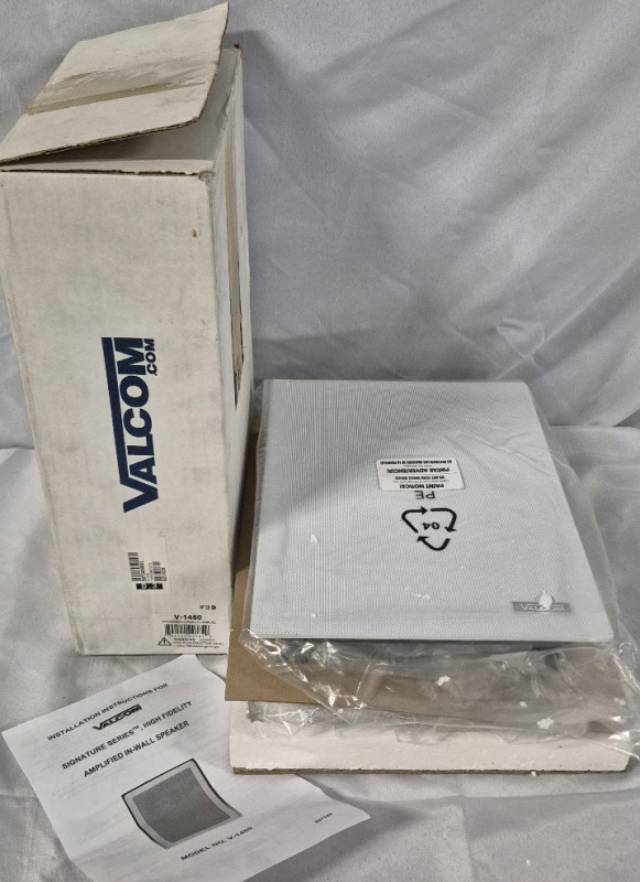 As New Valcom Signature Series High Fidelity Amplified In-Wall Speaker Model V-1450
