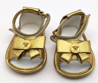 New VERSACE Oro Caldo Gold Baby Sandals (Size 15) with Box and Certificate of Authenticity!