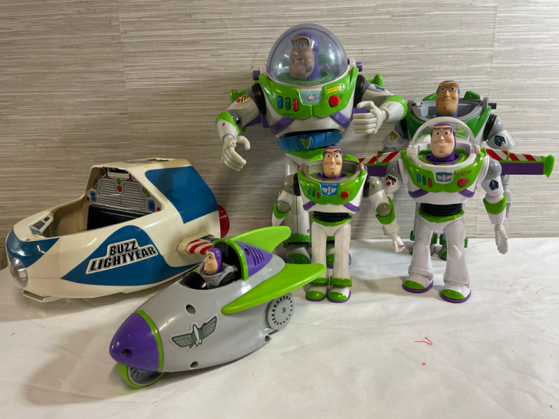 Assorted Toy Story Lot | 4 Action Figures, tallest measures 12&rdquo; | 2 Vehicles - Largest one measures 10&rdquo; and has working lights and sound. To infinity and beyond!