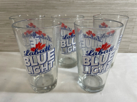 5 - 6&rdquo; Labatt Blue glasses | Design Printed on Both Sides | no cracks, chips or marks