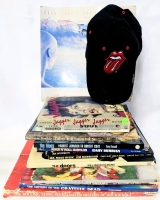 12 Vintage Paperback & Hardcover Music Books + Rolling Stones Snapback Hat (See Photos for Contents)