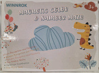 New In Box | Winnrok Magnetic Double Sided Color & Number Maze Unicorns & Candy| Box Measures 9" x 12" x 1"