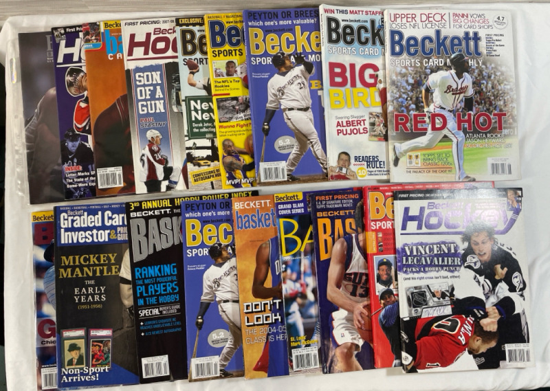 18 Beckett soft cover, assorted sports magazines