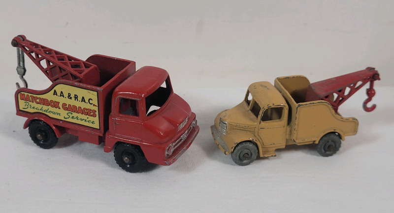 Two (2) Vintage Lesney No. 13 Wreck Truck Diecast Cars .