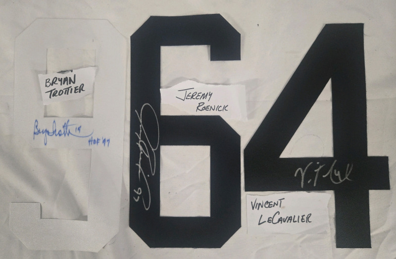 Vintage #9 Bryan Troitier, #6 Jeremy Roenick, #4 Vincent LeCavalier Signed Jersy Numbers ( No C.O.A )