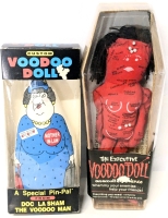 2 Vintage Voodoo Dolls : Doc La Sham The Voodoo Man Custom Mother-in-law & Executive Voodoo She-Doll + Up to 9" Tall