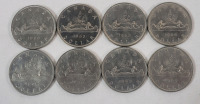 1968 & 1969 Canadian One Dollar Coins . 1968 &times;4 & 1969 &times;4 . Eight (8) Coins