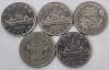1968 - 1985 Canadian One Dollar Coins , Consecutive Years - 19 Coins . Includes 1984 Canoe & 1984 Jacques Carter - 2