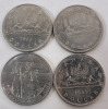 1968 - 1985 Canadian One Dollar Coins , Consecutive Years - 19 Coins . Includes 1984 Canoe & 1984 Jacques Carter - 5