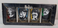 The Beatles Collector's Series Pint Glass Set 4-Pack . No chips or cracks , tear to box