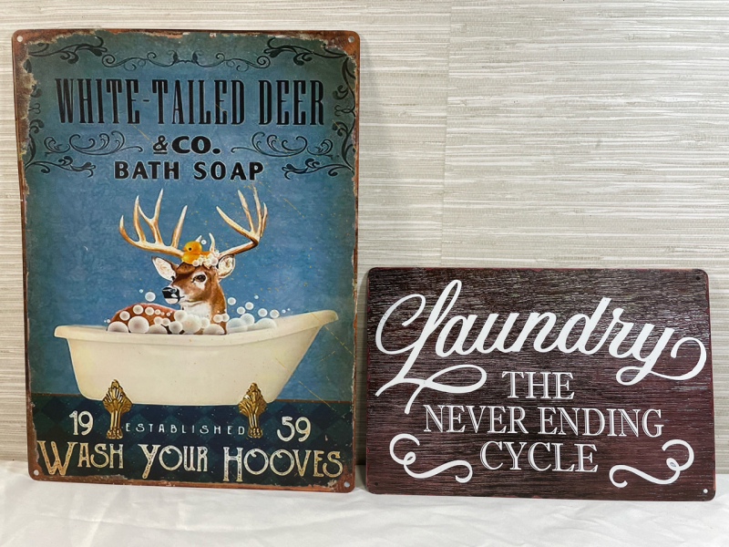 2 New metal Laundry signs | largest measures 12&rdquo;x16&rdquo;