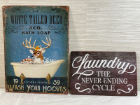 2 New metal Laundry signs | largest measures 12&rdquo;x16&rdquo;