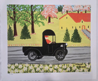 Print of "Little Black Truck" By Maud Lewis | Measures 20" x 24" | 21/950