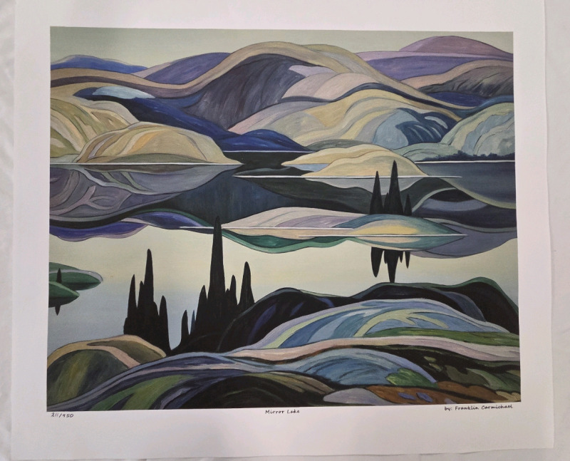 Print of "Mirror Lake" By Franklin Carmichael (Group of Seven) | Measures 24" x 21" | 211/950