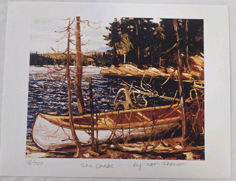 Print of "The Canoe" By Tom Thomson | Measures 11" x 9" | 18/750