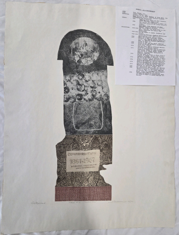 Softground Etching of "Confederation" By Bert Kloezman | Measures 31" x 24"