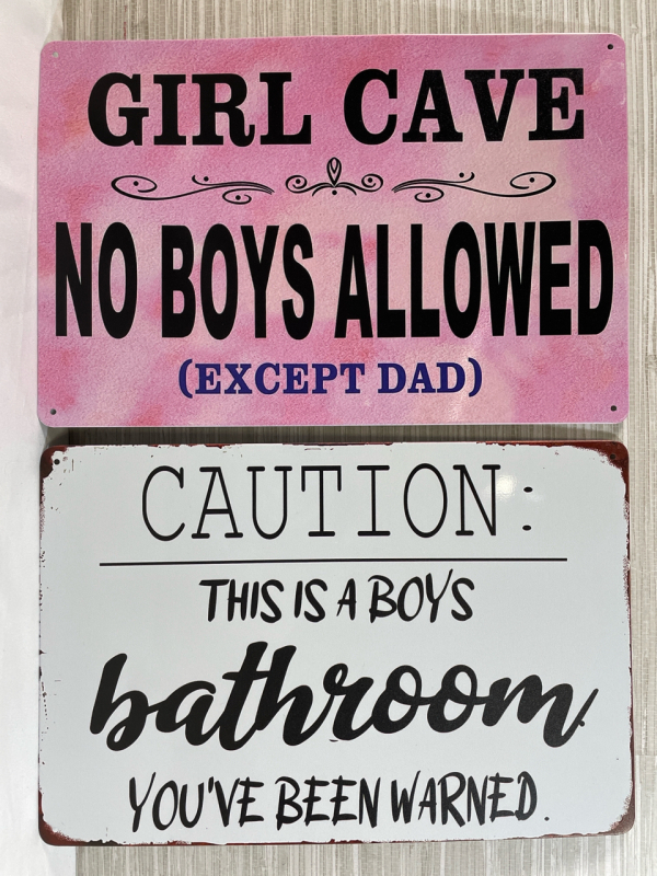 2 New 8&rdquo;x12&rdquo; funny metal signs
