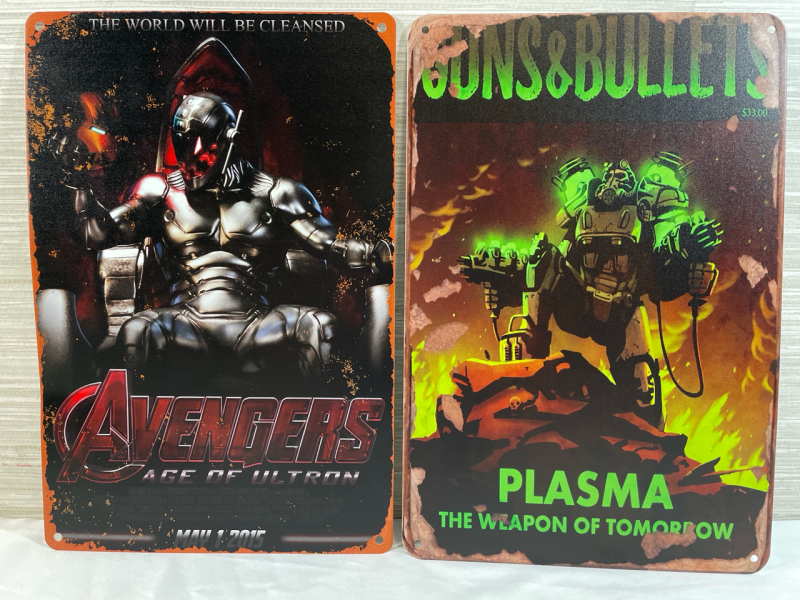 2 New 8&rdquo;x12&rdquo; metal signs | sci-fi theme