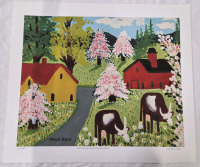 Print of "Cows Grazing Among Flowering Spruce" By Maud Lewis | Measures 24" x 21" | 21/950