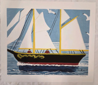 Print of "Bluenose" Maud Lewis | Measures 24" x 21" | 21/950