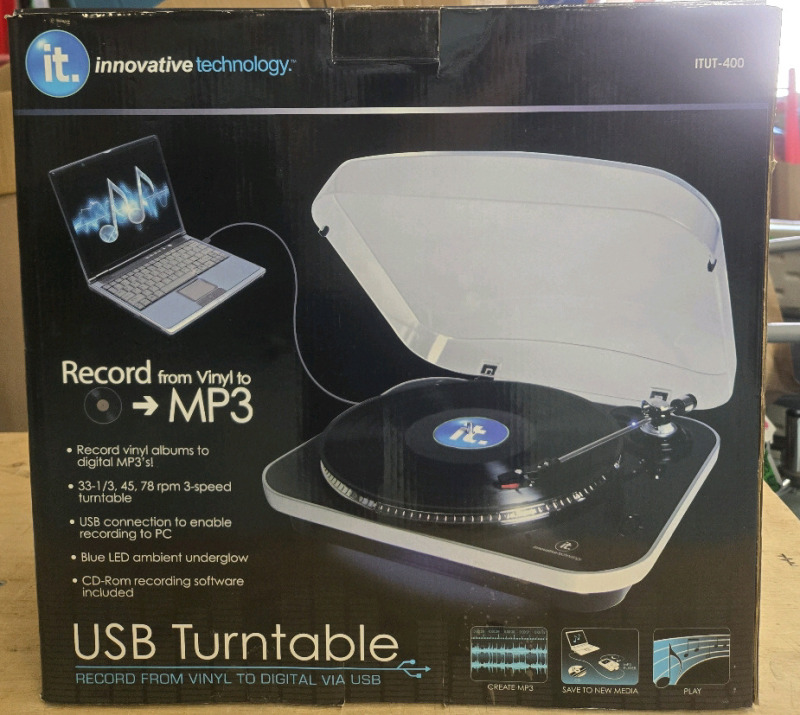 As New | IT USB Turntable * Has A Slight Cigarette Scent * Model# ITUT-400