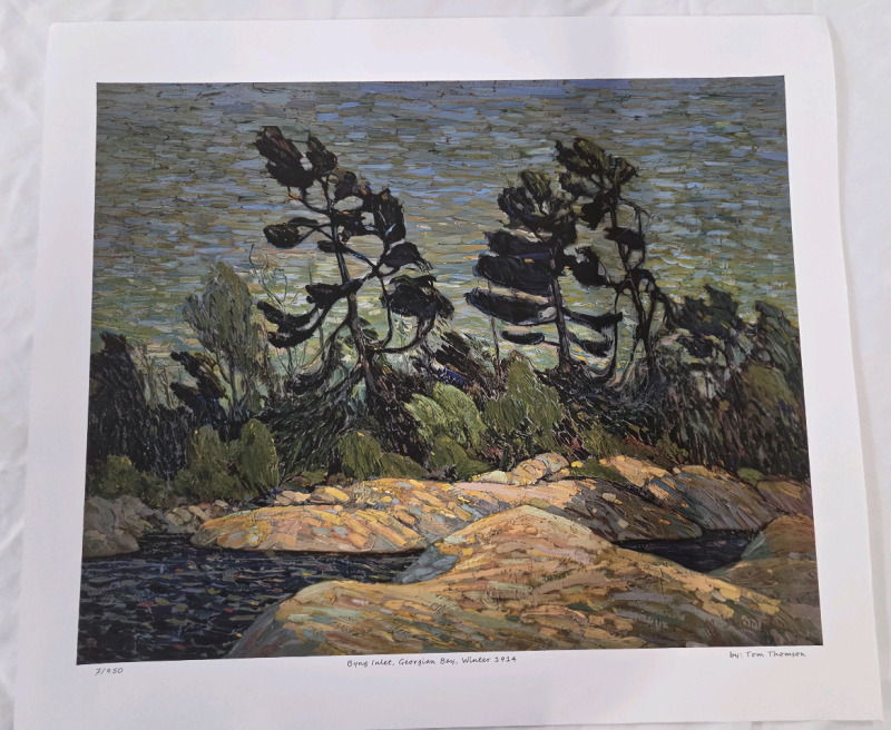 Print of "Byng Inlet, Georgian Bay, Winter 1914" By Tom Thomson | Measures 24" x 21" | 7/950