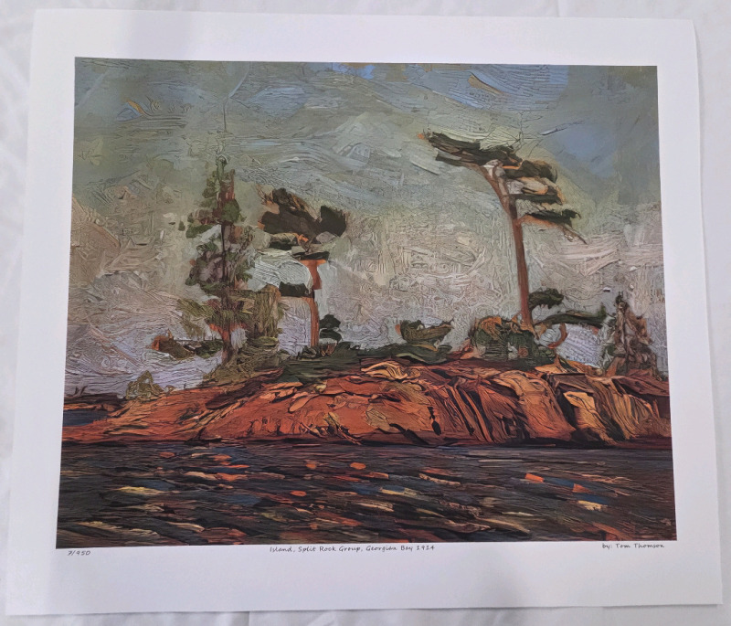 Print of "Island, Split Rock Group, Georgian Bay 1914 By Tom Thomson | Measures 24" x 21" | 7/950