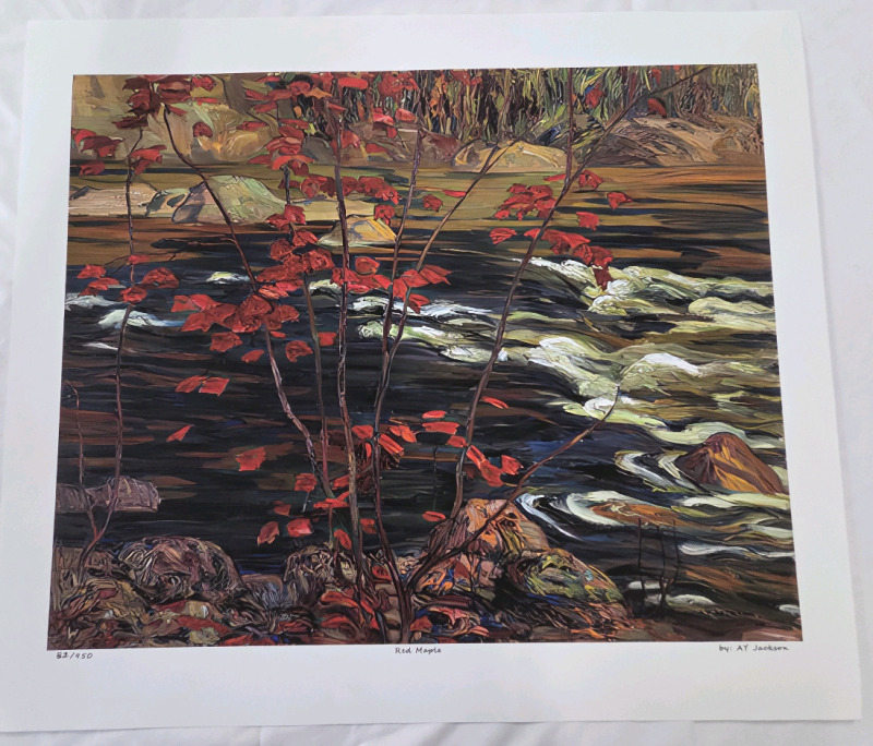 Print of "Red Maple" By A.Y Jackson (Group of Seven) | Measures 24" x 21" | 82/950