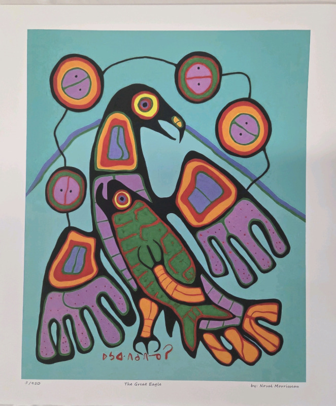 Print of "The Great Eagle" By Norval Morrisseau | Measures 24" x 21" | 3/950