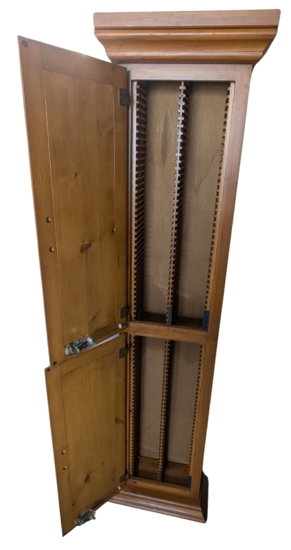 Over 5' (70.5") Tall Wood Double Door CD Cabinet with Light (Untested)