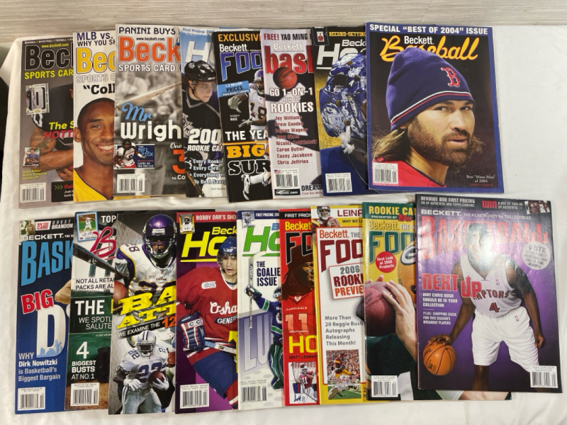 17 soft cover assorted sports magazines