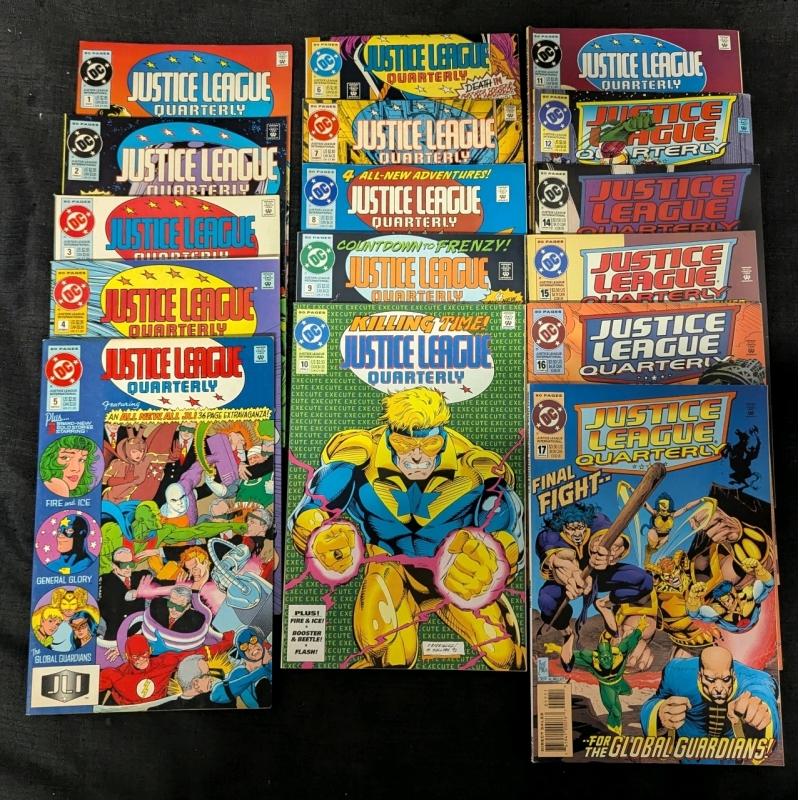 16 Vintage Issues if Justice League Quarterly. Contains 1-12 and 14-17.