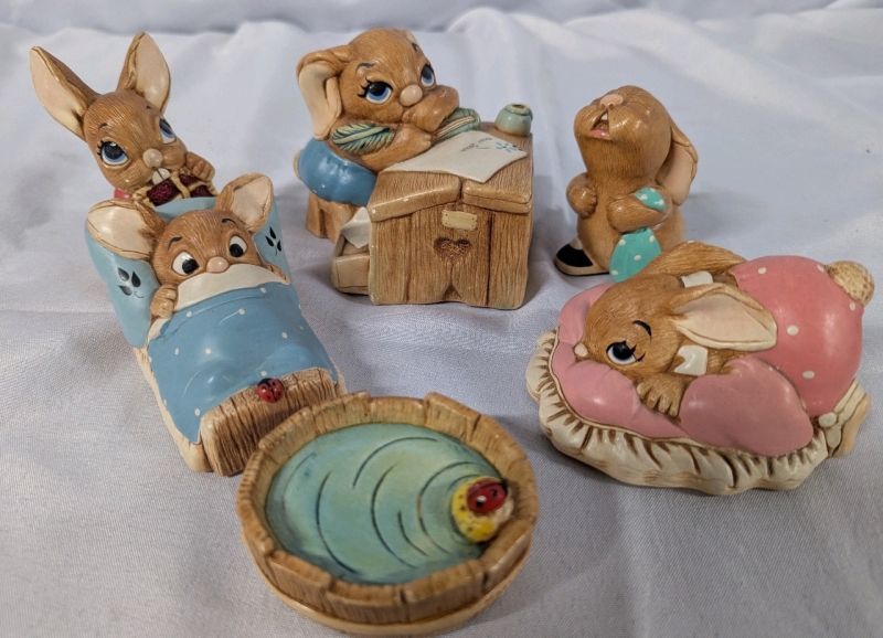 6 Vintage Pendelfin Figurines. Tallest Measures 3.5" Tall
